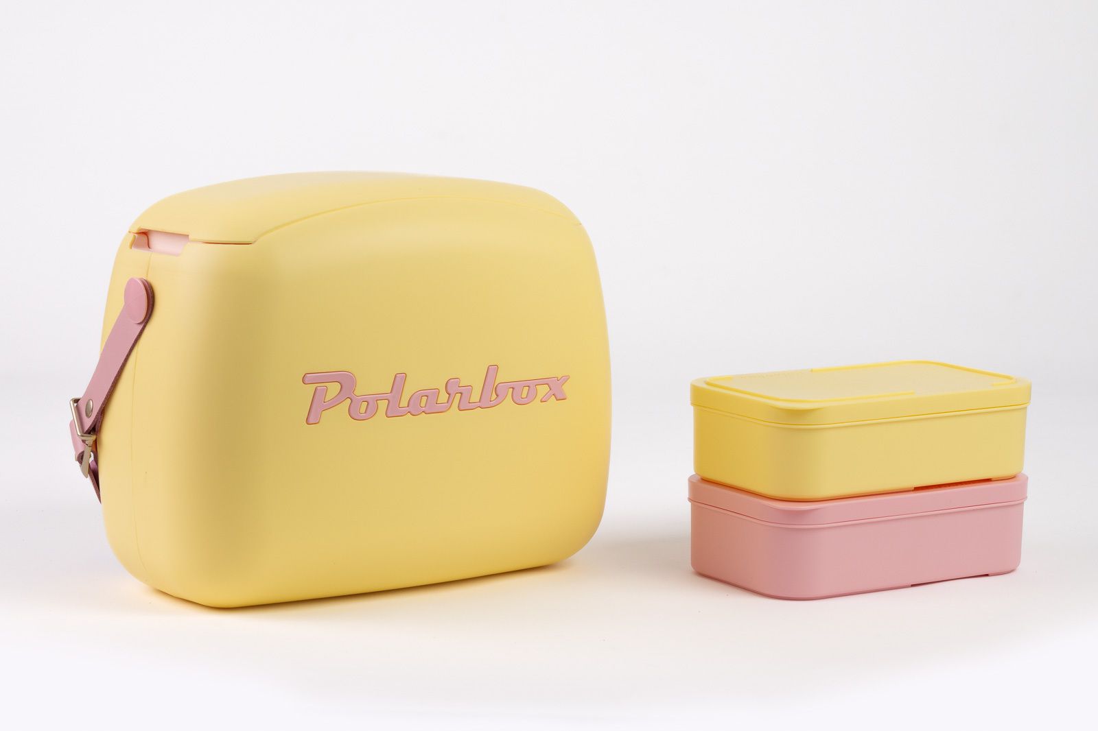 Polarbox CoolerBag gelb 6l inkl. 2 Frischhalte-Dosen gelb & rosa - Kühlbox, 6l, Vintage Design