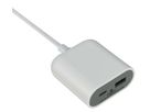 Dual USB Verlängerung USB-C+A - 1x USB-C - 1x USB-A, Total max. 3.5A / 17.5W, Eurostecker T11, 3m Kabel, weiss/grau