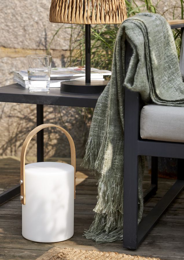 Outdoor-Laterne LUCIE - Weiss, 34 x 17 cm, warm&kaltweiss, wiederaufladbar
