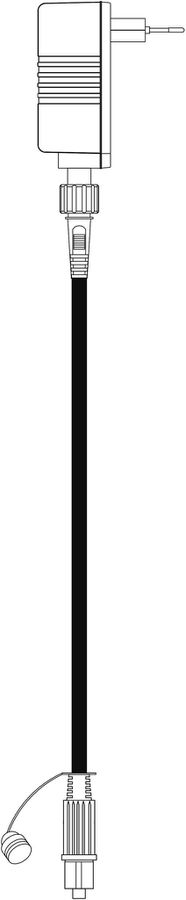 System 24, elektronischer Start-Trafo 12W schwarz, IP55 - Schwarz, 150cm Zuleitung, Betrieb von bis zu 1000 LED's, Timer-Funktion, 4-Step-Dimm-Funktion