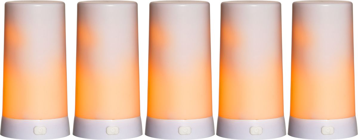 LED Pillar Kerze Diner 5 Extra - Indoor, Weiss, 13cm Höhe, keine Timerfunktion