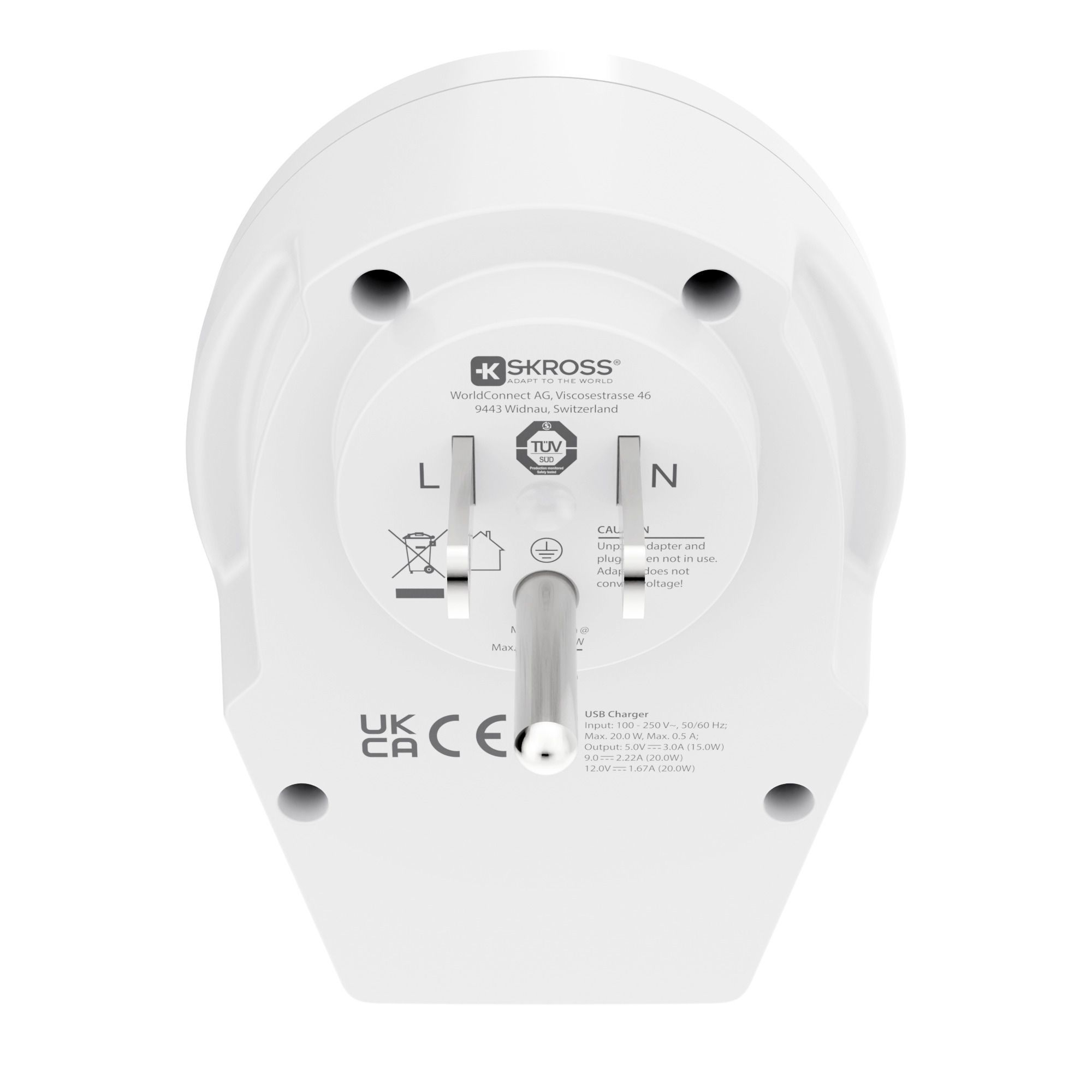 World to USA USB C20PD - Out: USA, In: CH, IT, 2-Pol EU, UK, BRA, USA/Japan, AUS/China, 1xUSB-C PD