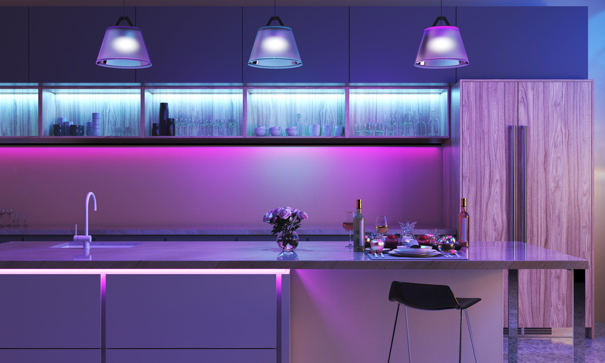 LED-Glasfachbodenbeleuchtung Stripe - IP20, RGB, 20cm Länge