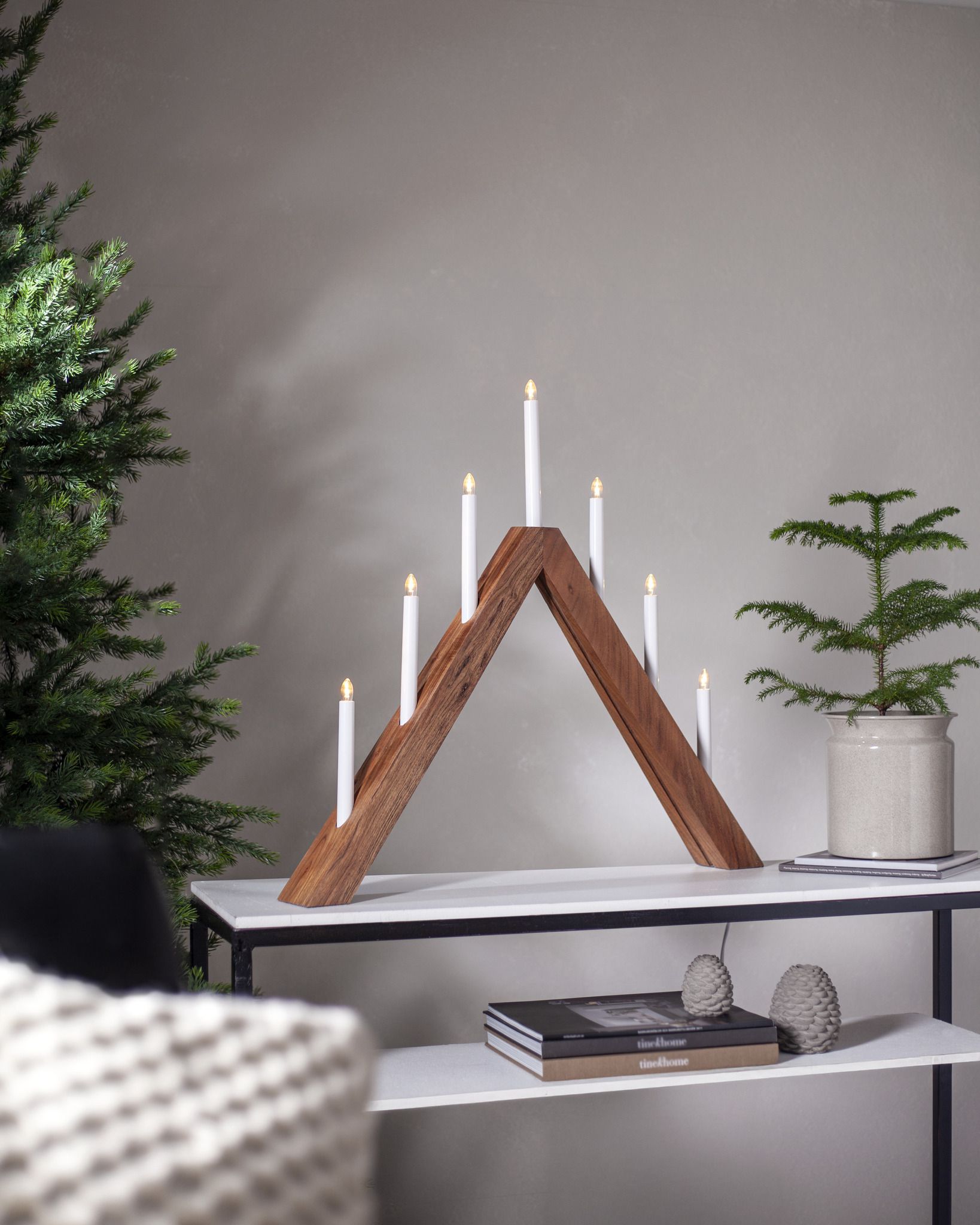 Kerzenleuchter Acca - Indoor, Braun, 60.00cm Höhe