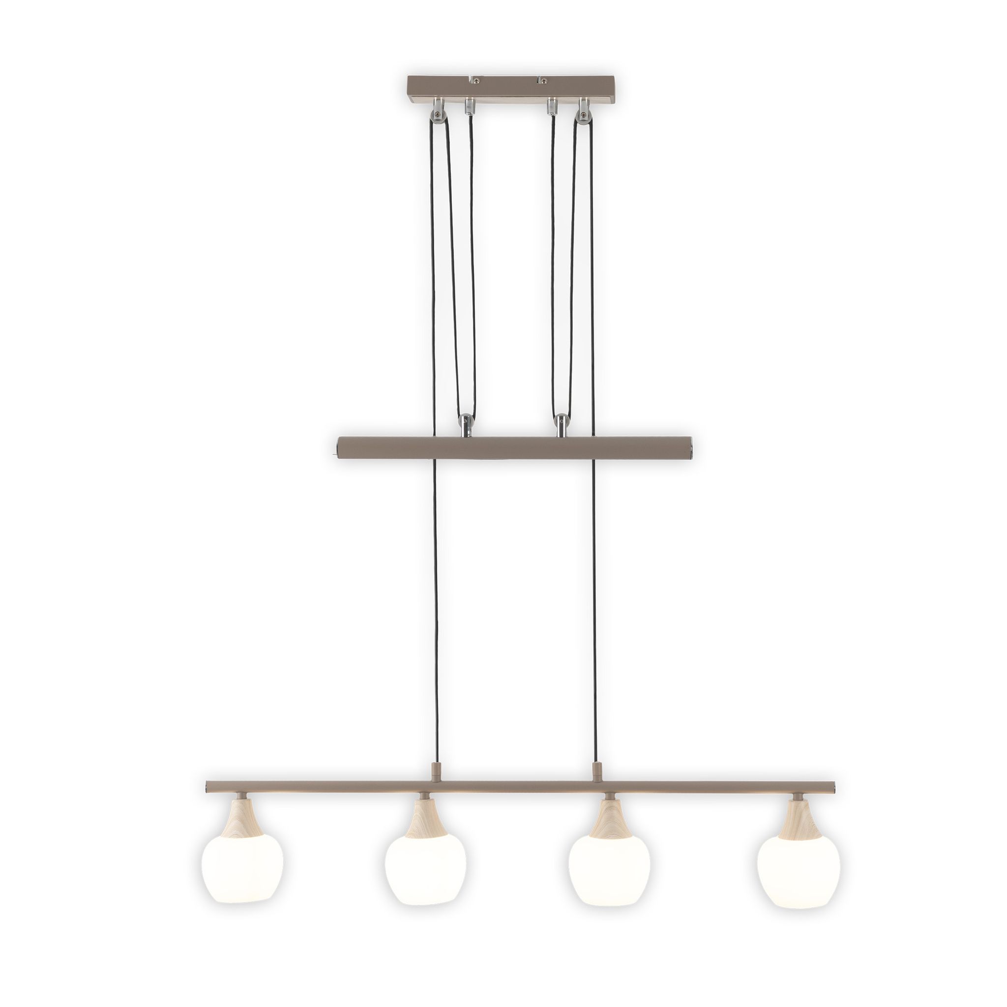 4er Pendelleuchte  MONACO  L: 78cm beige - IP20, E14, Beige