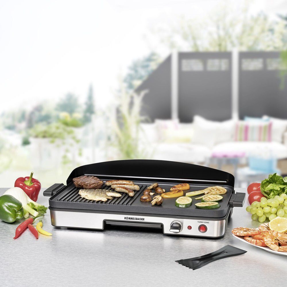 Grill de table BBQ 2003 Gourmet - Tischgrill BBQ, Edelstahl/schwarz, 1900W