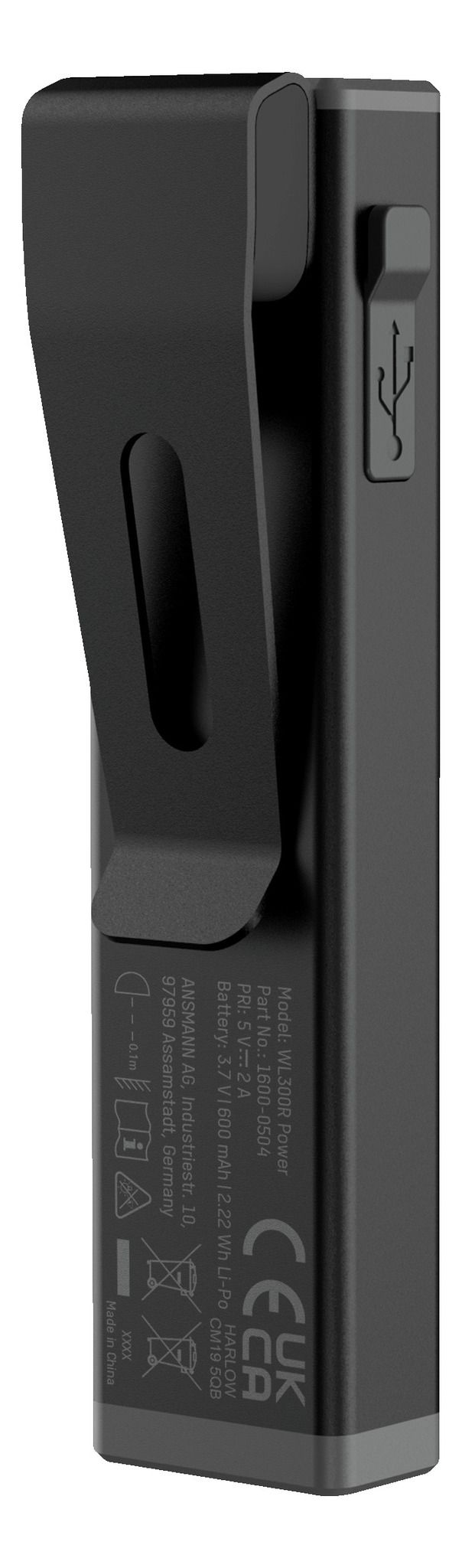 LED Taschenlampe Mini-Booster 450R - 3.7V DC (USB) 4.5W, 500lm, IPX3, max. 3h, 26m, L=89mm, B=23mm. H=19mm