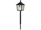 LED Grablicht Flame Laterne - Outdoor, Schwarz, 52cm Höhe, Timerfunktion