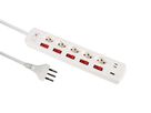 Steckdosenleiste Fix-Line+ MultiSwitch USB AC - 5x T13, 2x USB-C + 1x USB-A PD 20W, 2.0m Kabel, einzeln schaltbar + Hauptschalter, weiss