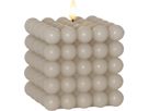LED Pillar Kerze Flamme Dot - Indoor, Beige, 12.5 cm höhe, Timerfunktion