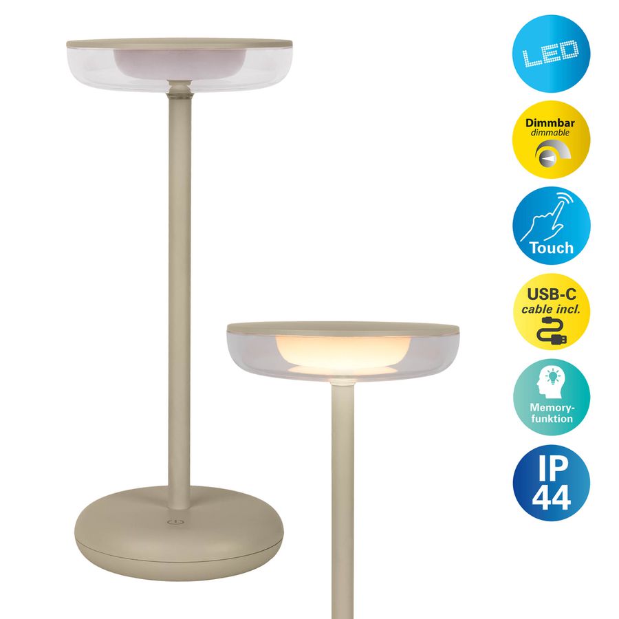 Akku-Tischleuchte PASI - LED-Modul, 6W, IP44