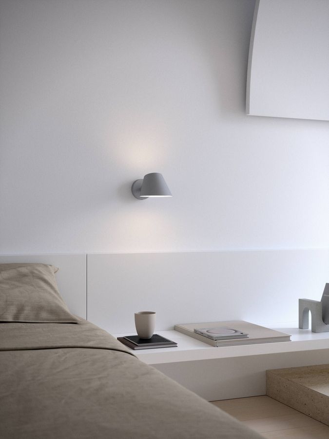 Stay Short, Wandleuchte, Grau - E27, max. 60W, IP20