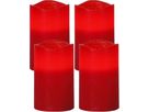 LED Pillar Kerze 4er Pack May - Indoor, Rot, 12.5cm Höhe, Timerfunktion