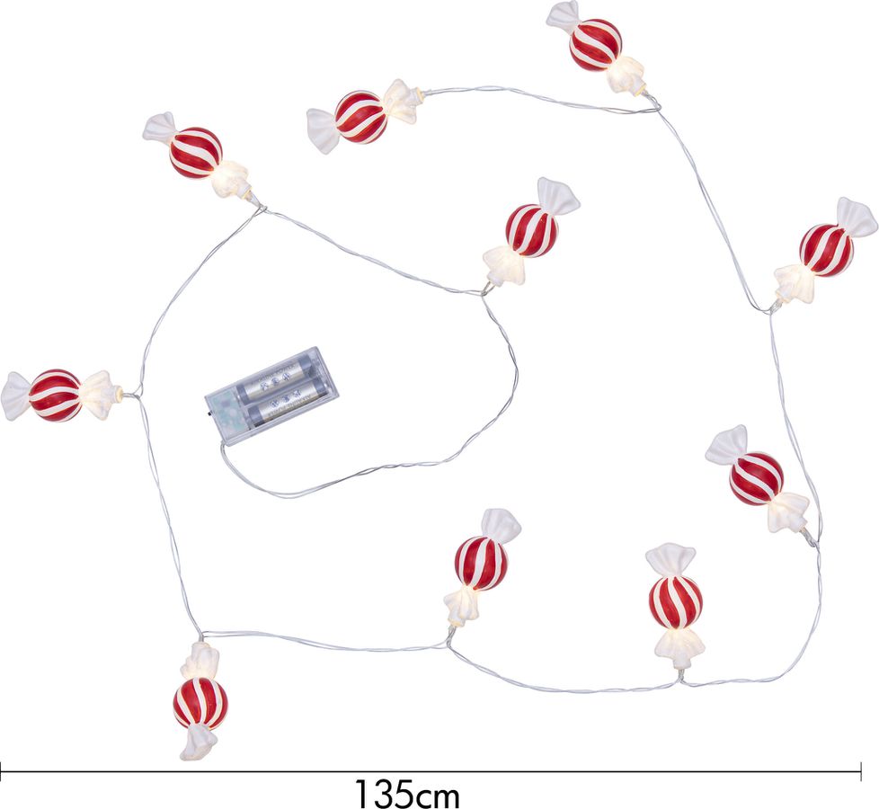 Lichterkette Bonbon - Indoor, Warmweiss, Rot