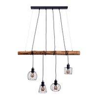 4er Pendell: WOODLAND L: ca. 100 cm - E27, IP20, 40W, 230V