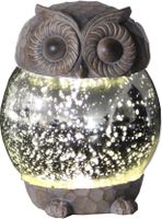 Decorazione solare Owly - Silber, Lichtfarbe Warmweiss