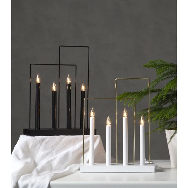 Kerzenständer Glossy Frame - IP20, Neutralweiss, 4 LED's