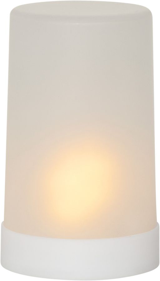 LED Pillar Kerze Flame Kerze - Outdoor, Weiss, 14.5cm Höhe, IP44, Timerfunktion