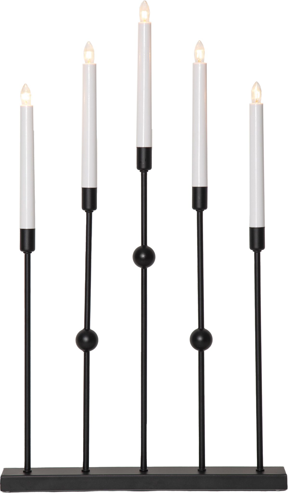 Kerzenleuchter Gustavo - IP20, Schwarz, Kaltweiss
