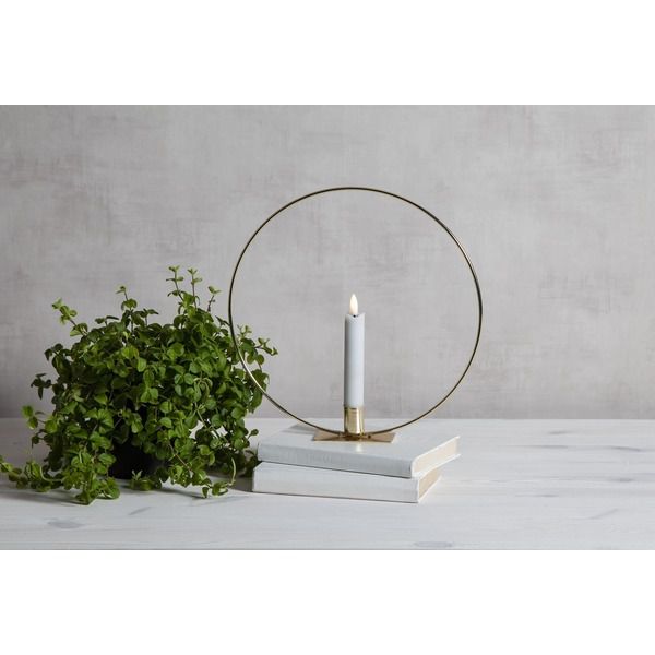 Indoor Decoration Flamme Table - Indoor, Messing, 28cm Höhe, Timerfunktion