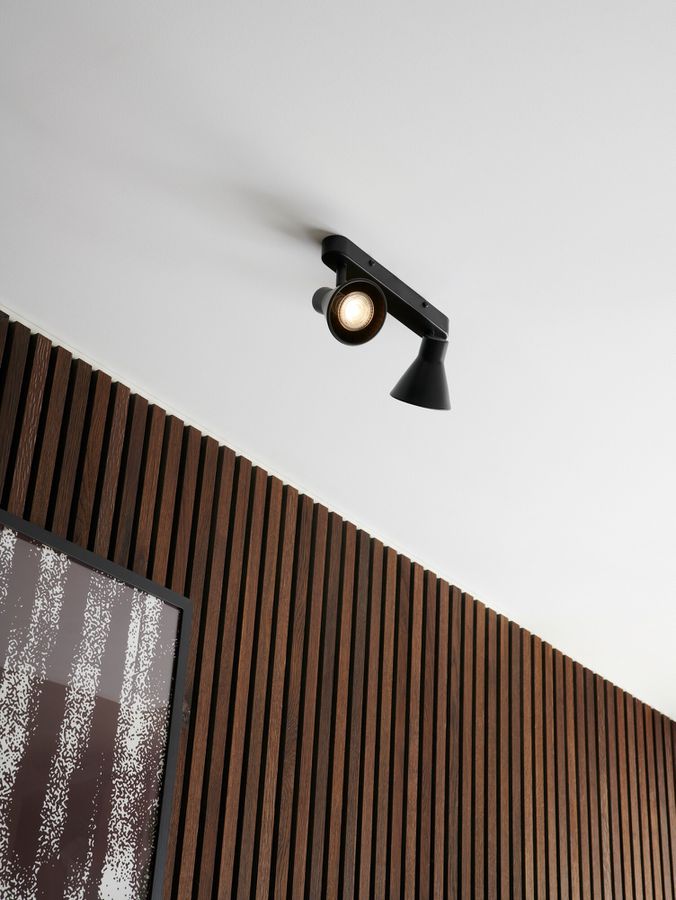 Eik, 2-Spot, Mat Schwarz - GU10, IP20, max.2X35W