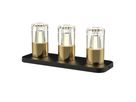 Kristy, Deko TL, 3er Set - Gold, incl. Ladestation u. 1m USB Kabel,  IP44, 5V,  0,48 W, 60 Lm, 2200 K -3000K, dimmbar