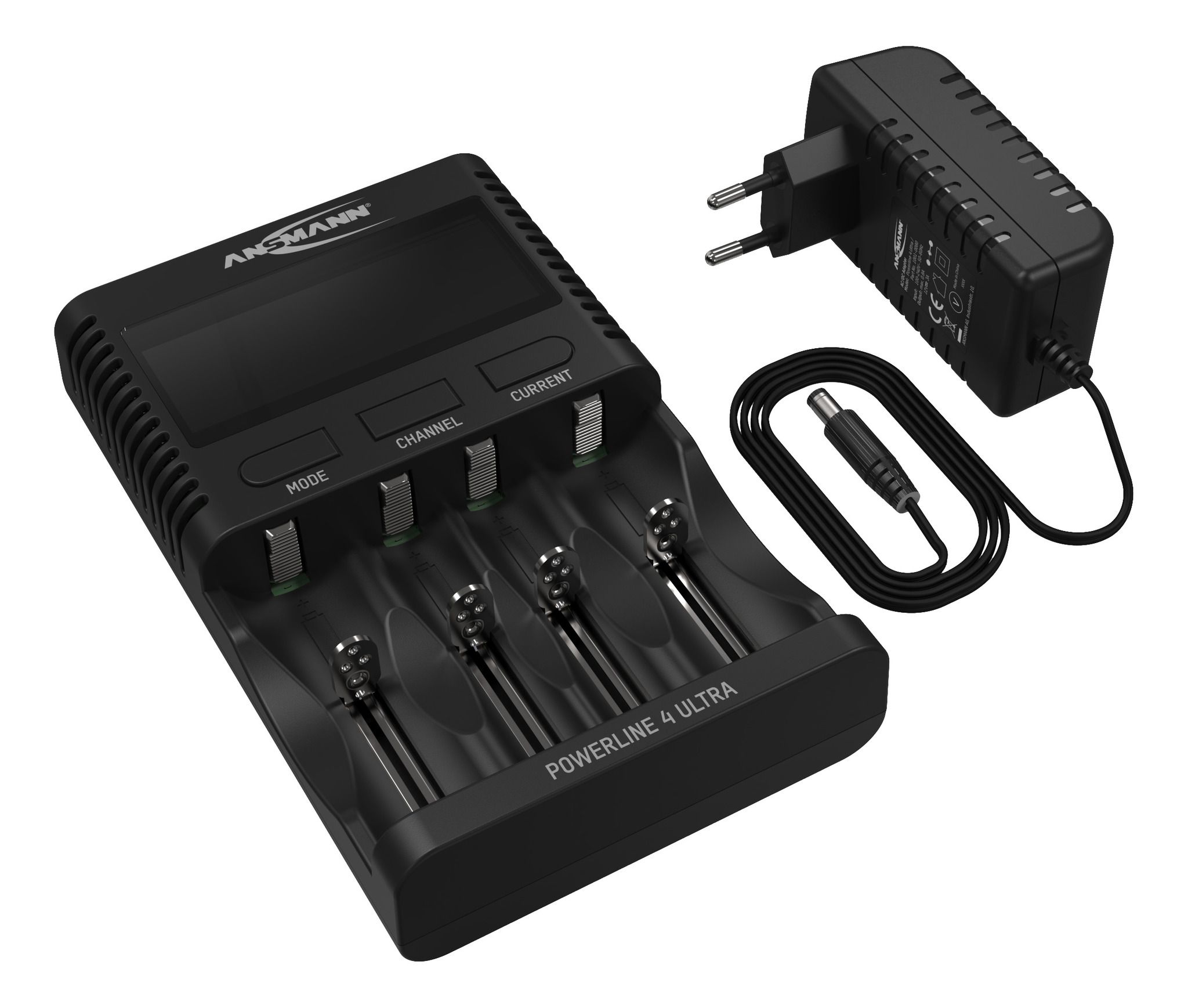 Powerline 4 Ultra - 4x AA/AAA NiMH Akkus, Ladegerät mit 5 Ladeprogrammen