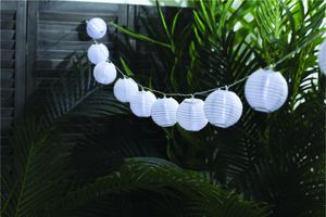 Solarlichterkette Lampion - weiss, 10-teilig