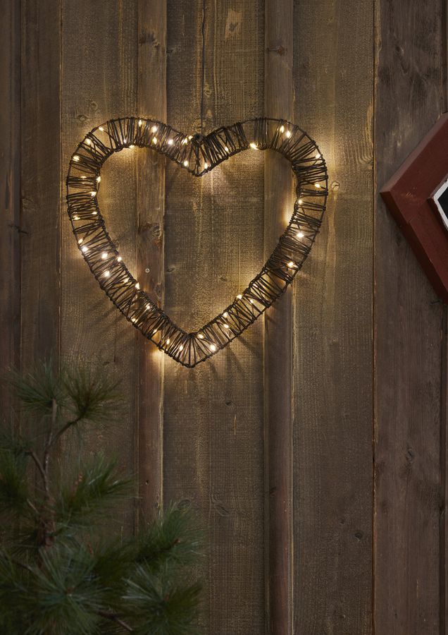 Outdoor Decoration Vicke Heart - Indoor, Outdoor, Warmweiss, Braun