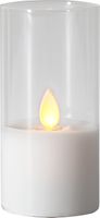 LED Pillar Kerze M-Twinkle - Indoor, Transparent, 10cm Höhe, Timerfunktion
