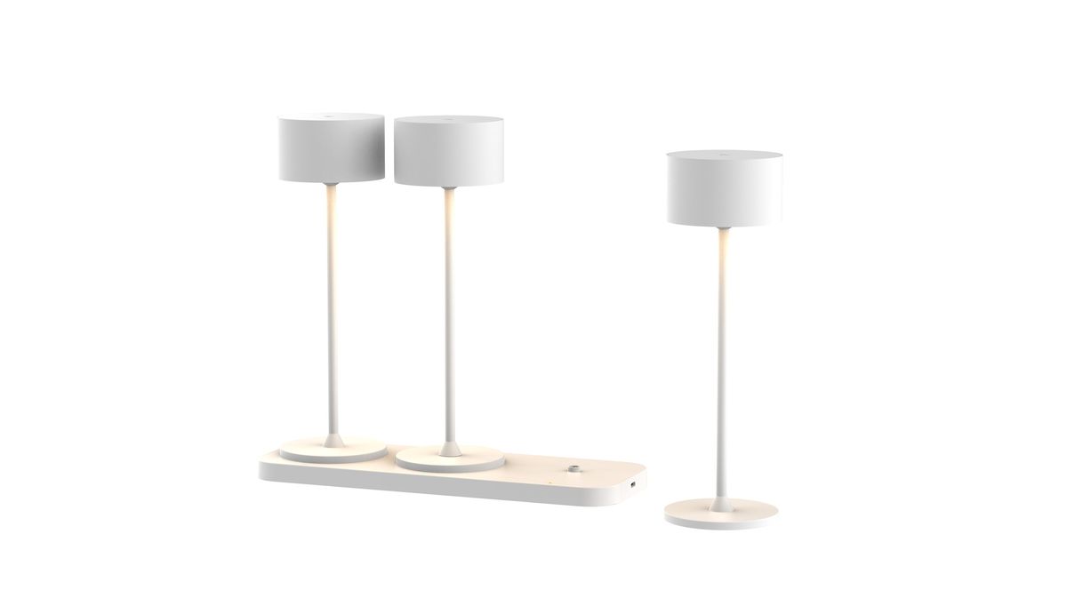 Akku-Tischleuchten 3er Set mit Ladestation Tavolo weiss - 3000-6500K,170lm, IP44