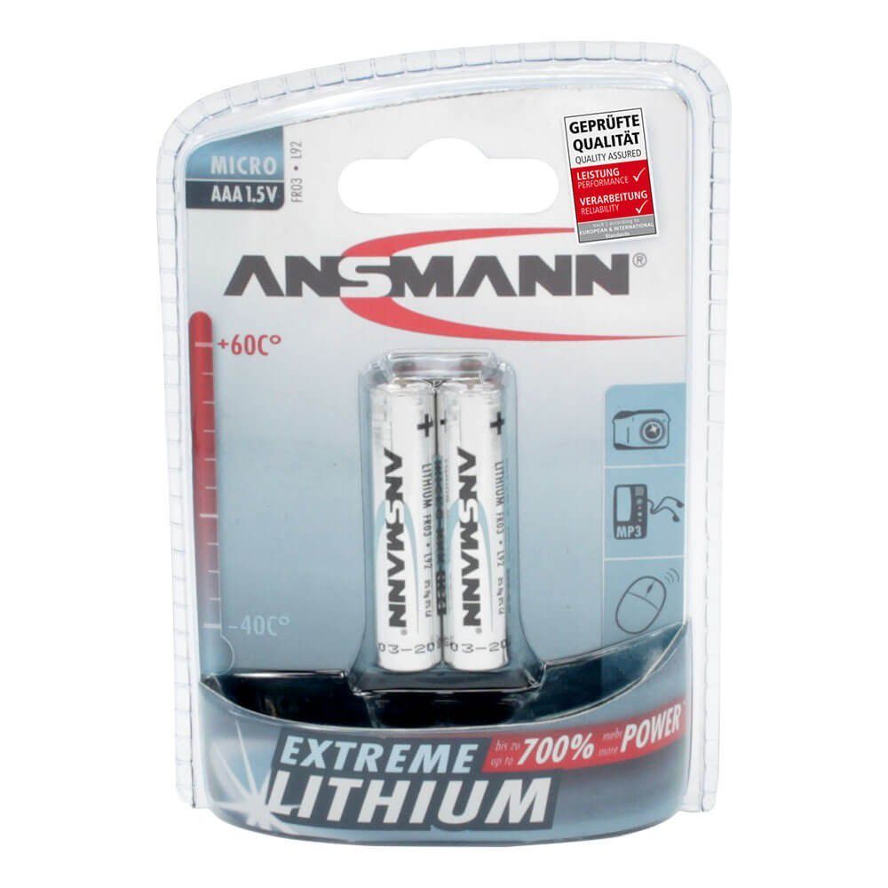 Lithium Batterie Mignon AAA / FR03 - 2er Blister