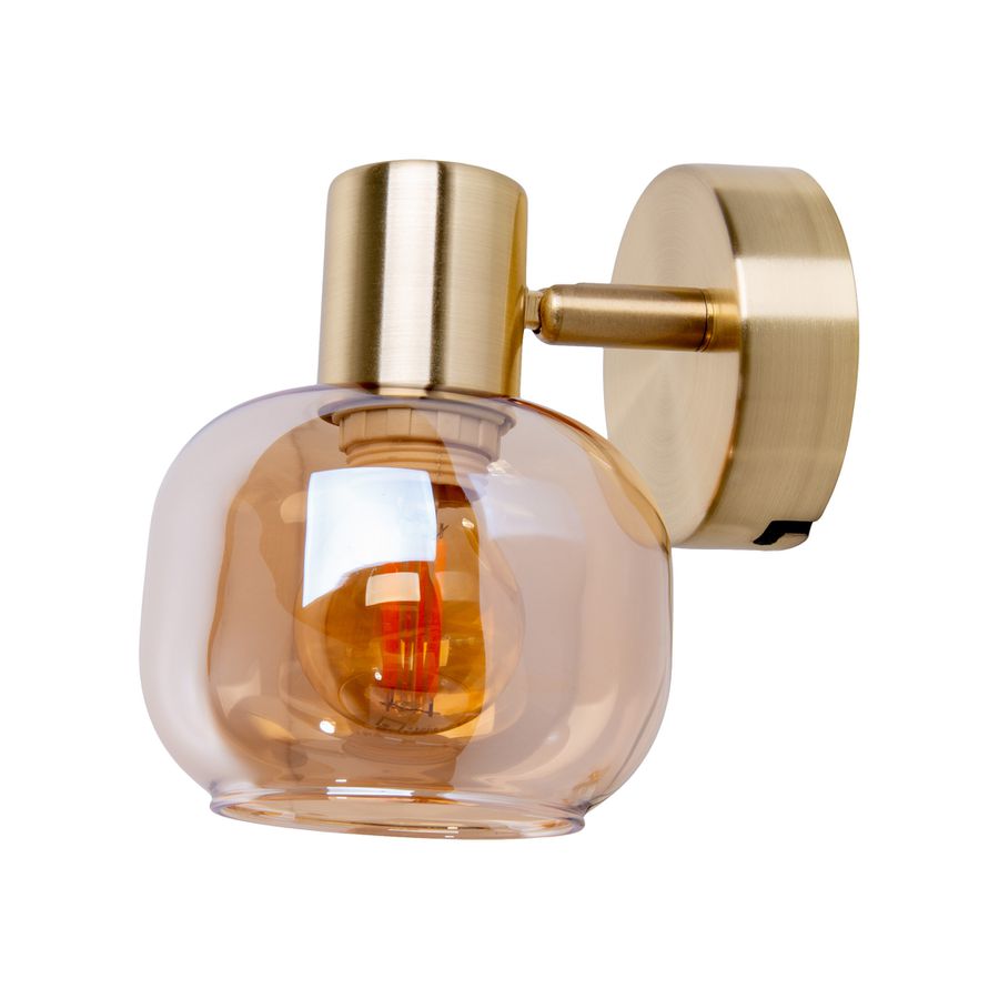 Glas-Wandspot Libby messing H: 16cm - E14, IP20, 40W, 230V