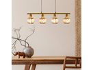 LED Gegenzug-Pendelleuchte Josefa - E14, 4x4W, 4x475lm, 3000K, IP20, gold, nicht dimmbar, Leuchtmi. inkl., B=210mm, PL=1000-1600mm