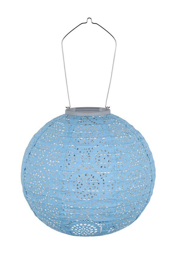 Solar Laterne Tyvek Blau ø25cm - Warmweiss, LED, IP44, 1800K, , VE 20