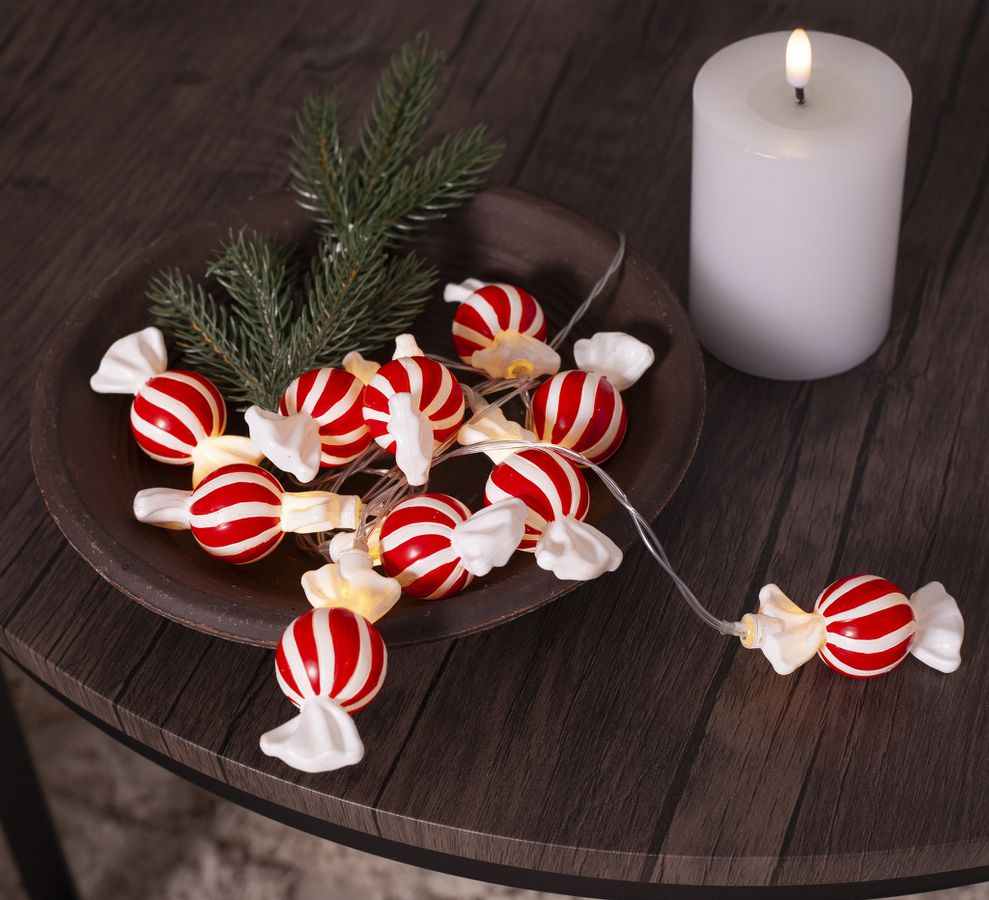 Lichterkette Bonbon - Indoor, Warmweiss, Rot