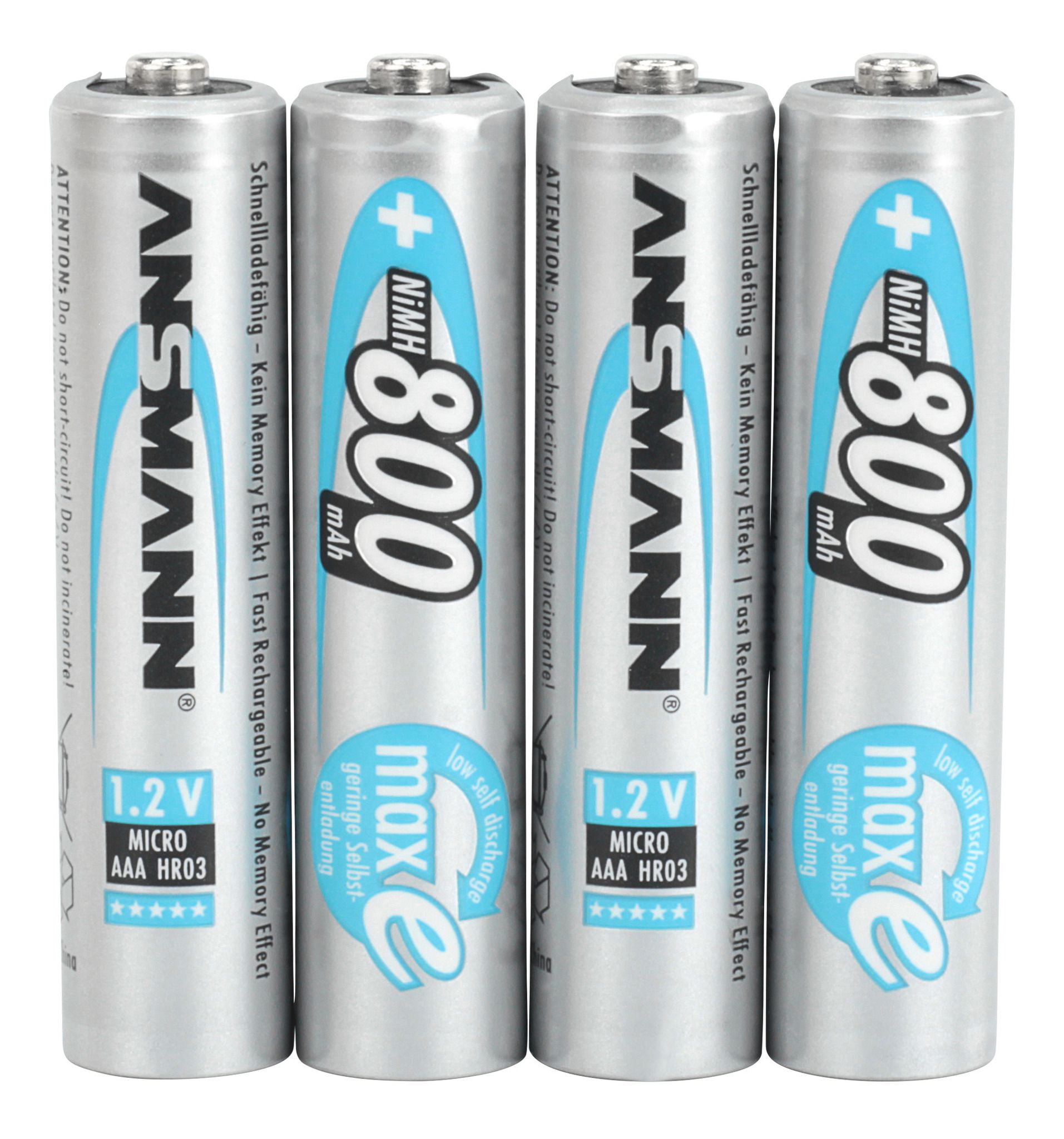 NiMH Akku Micro AAA 800 mAh maxE - 4er Blister