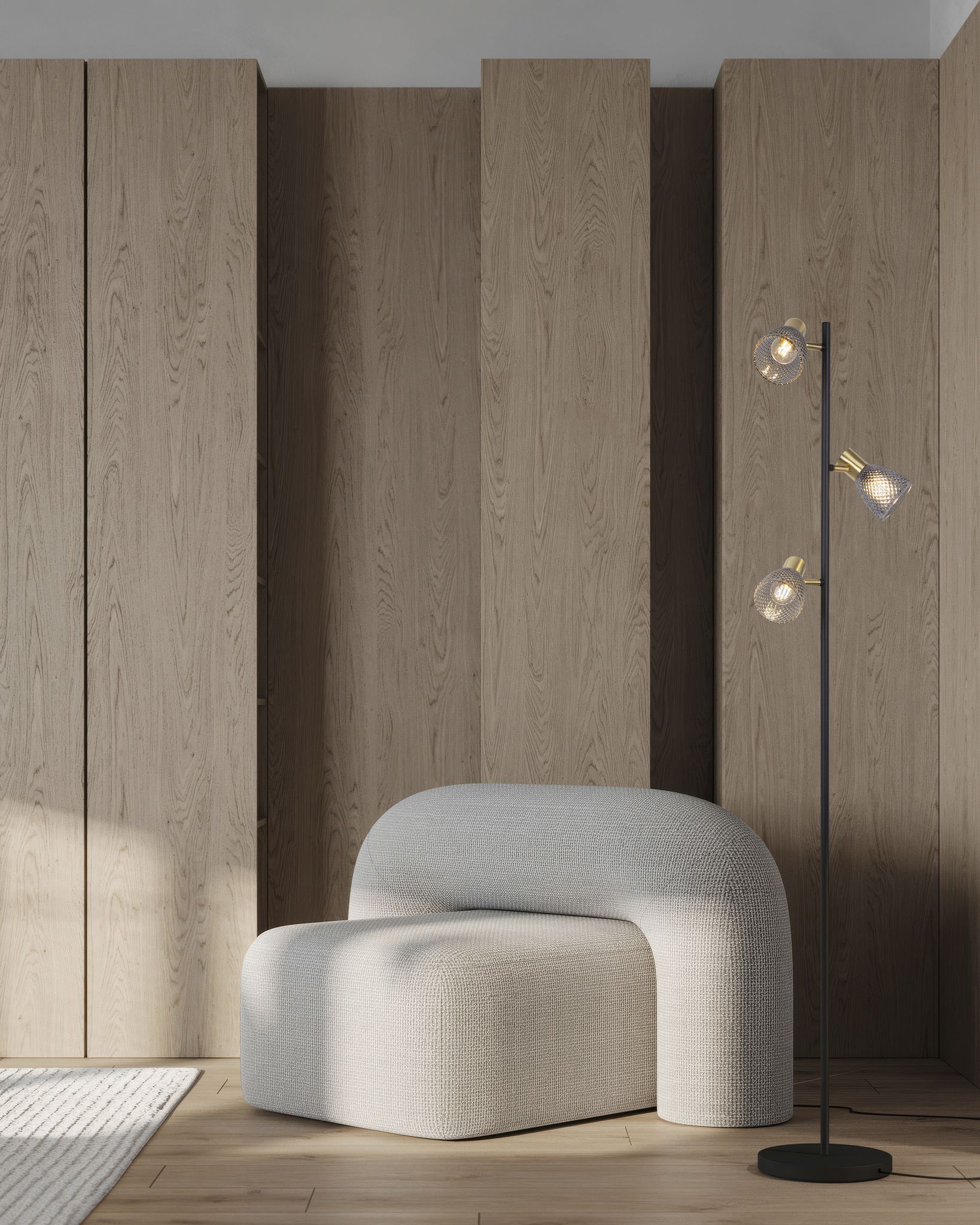 3er Spot Stehleuchte LINDITA H: 154cm exkl. Leuchtmittel - E14, IP20, 230V