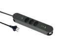Steckdosenleiste Re:Life USB - 3x T13. 2x USB-C + 1x USB-A, 1.8m Kabel, schwarz