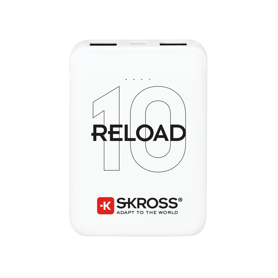 Powerbank NEW Reload 10 - Kapazität: 10000mAh, Output: 2xUSB-A, 5.0V / max. 2.4A, inkl. Micro USB Kabel, weiss