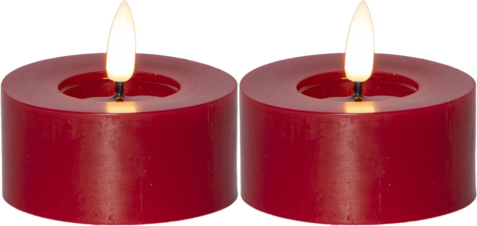 LED Teelicht 2 Pack Flamme Flow - Indoor, Rot, 5.5cm  Höhe, Timerfunktion