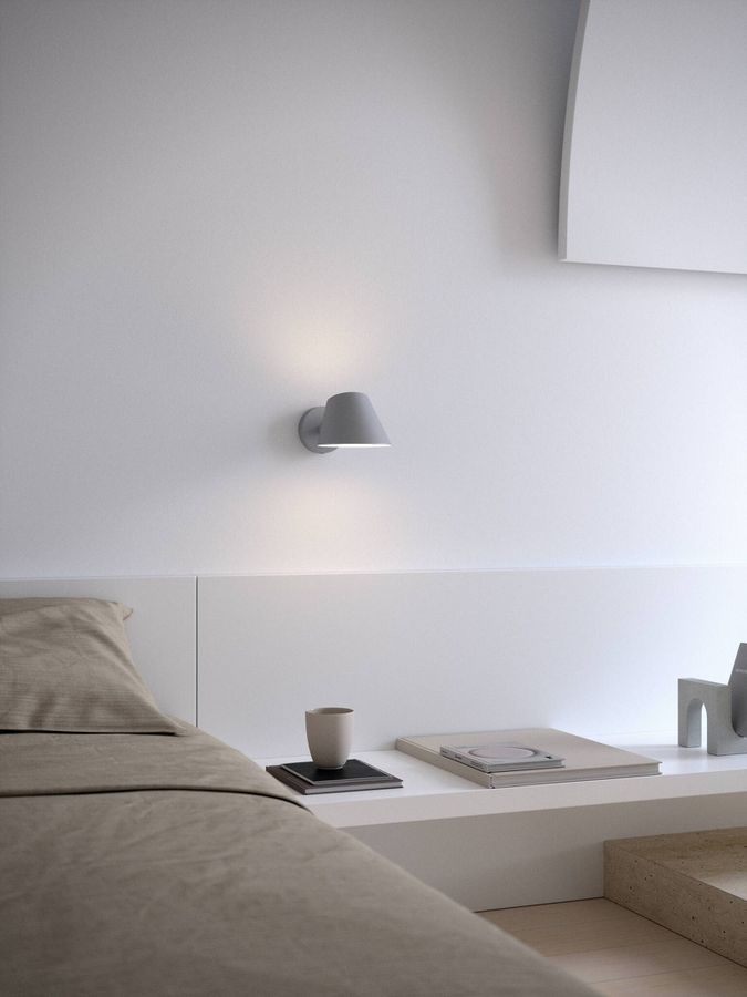 Stay Short, Wandleuchte, Grau - E27, max. 60W, IP20