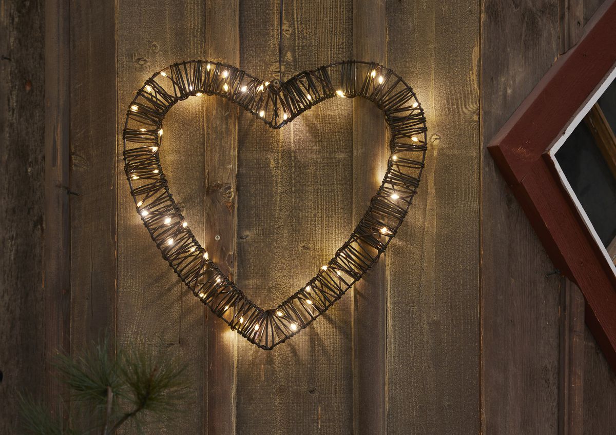 Outdoor Decoration Vicke Heart - Indoor, Outdoor, Warmweiss, Braun