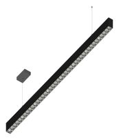 LED DALI-Pendelleuchte GLOS Up&Down (3000K) - 50W, 6250lm, 3000K, IP20, CRI83, 120°/45°,schwarz-matt, DALI dim., L=1171mm, B=38mm, H=66mm,PL1500mm