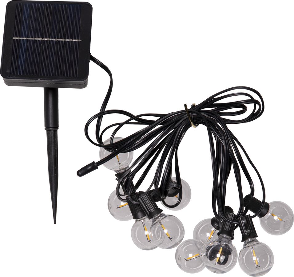 Solar Lichterkette Globe Mini - Indoor, Outdoor, Warmweiss, Schwarz