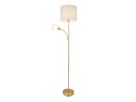 Stehleuchte  FILOMENA  H: 165cm beige - IP20, E27, Messingmatt