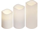 LED Pillar Kerze 3er Pack Paul - Outdoor, Weiss, 18cm Höhe, Timerfunktion