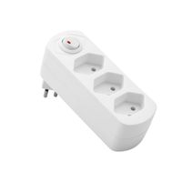 Abzweigstecker MOVE 3xT13 weiss - 270° drehbar mit Schalter