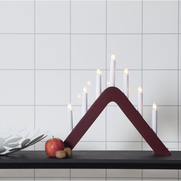 Kerzenleuchter Jarve - IP20, Rot, Warmweiss