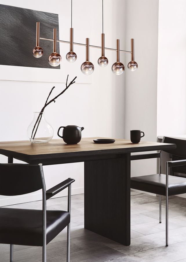 7er LED Pendelleuchte  SINGAPUR  L: 98cm kupfer - IP20, LED-Modul, Kupfer